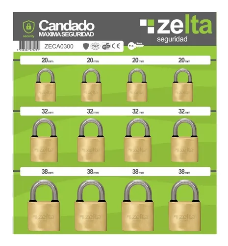 CANDADO 20 / 30 / 40 MM BLISTER X 12UN
