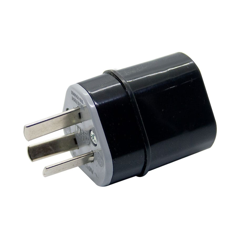 FICHA MACHO BIPOLAR CON TOMA TIERRA 10 AMP - NEGRA - MIG