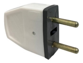 FICHA MACHO BIPOLAR BLANCA 10 AMP 2 PERNO BRONCE (CAJA DE 400UNIDADES)