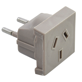 FICHA ADAPTADORA 3 A 2 P. ALUMINIO MAVI (CAJA DE 300UNIDADES)