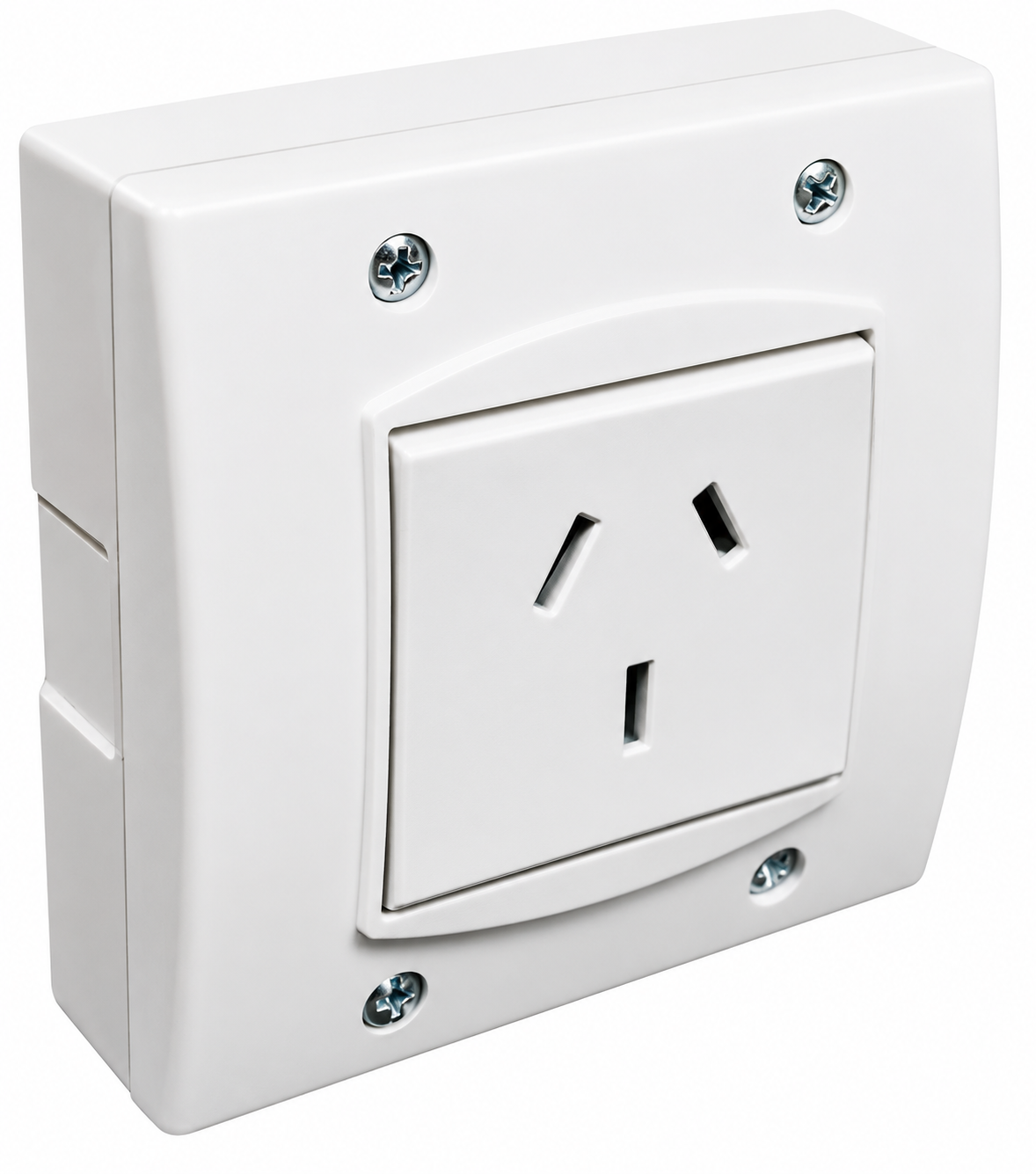 1 TOMA CORRIENTE 20 AMP EXTERIOR EXTRA CHATO (CAJA DE 10UNIDADES)