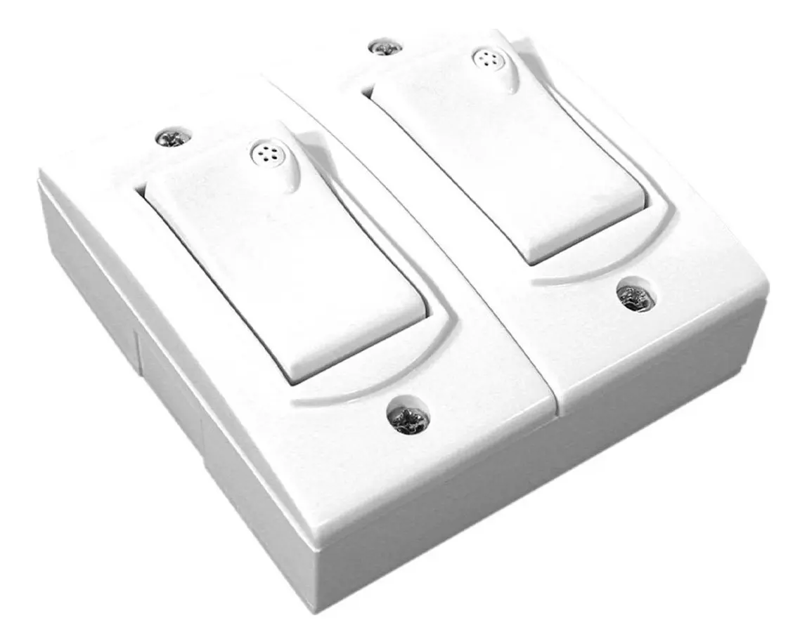 2 INTERRUPTOR EXTERIOR EXTRA CHATO -JELUZ (CAJA DE 10UNIDADES)