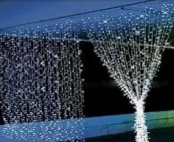 CORTINA 3X2 METROS CABLE TRANSPARENTE BLANCO FRIO