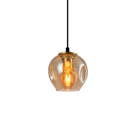 ASTRID ÁMBAR - COLGANTE CRISTAL ÁMBAR E27 NEGRO