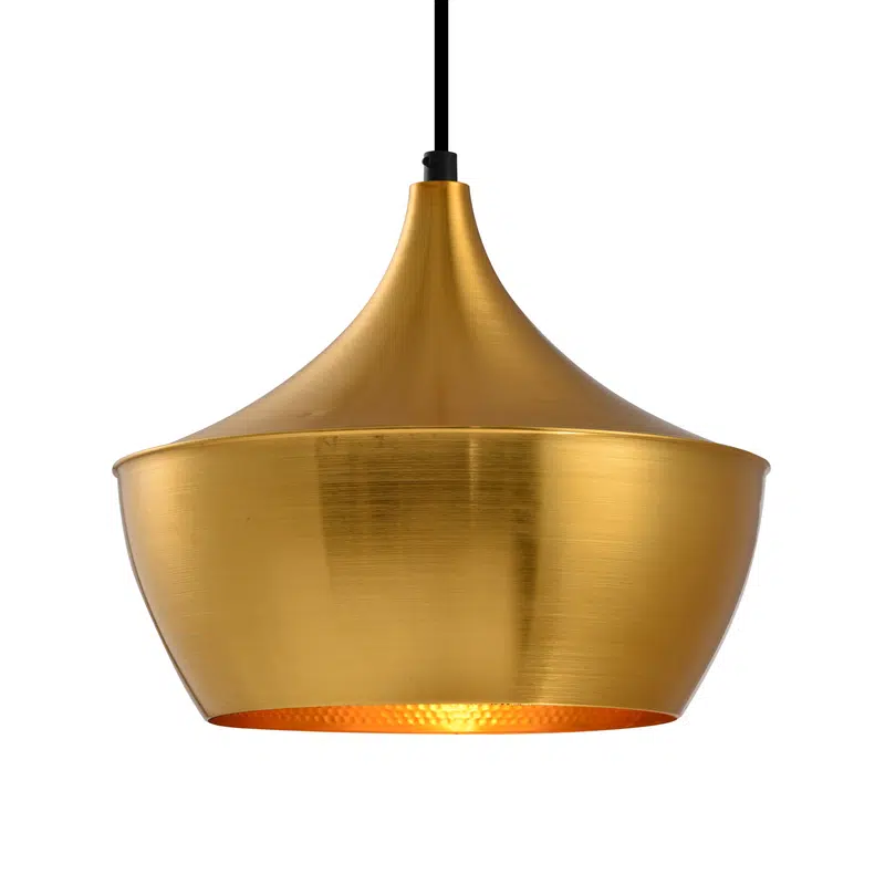 BEAT FAT - COLGANTE ORO SATINADO INTERIOR GOFRADO ORO E27 220MM