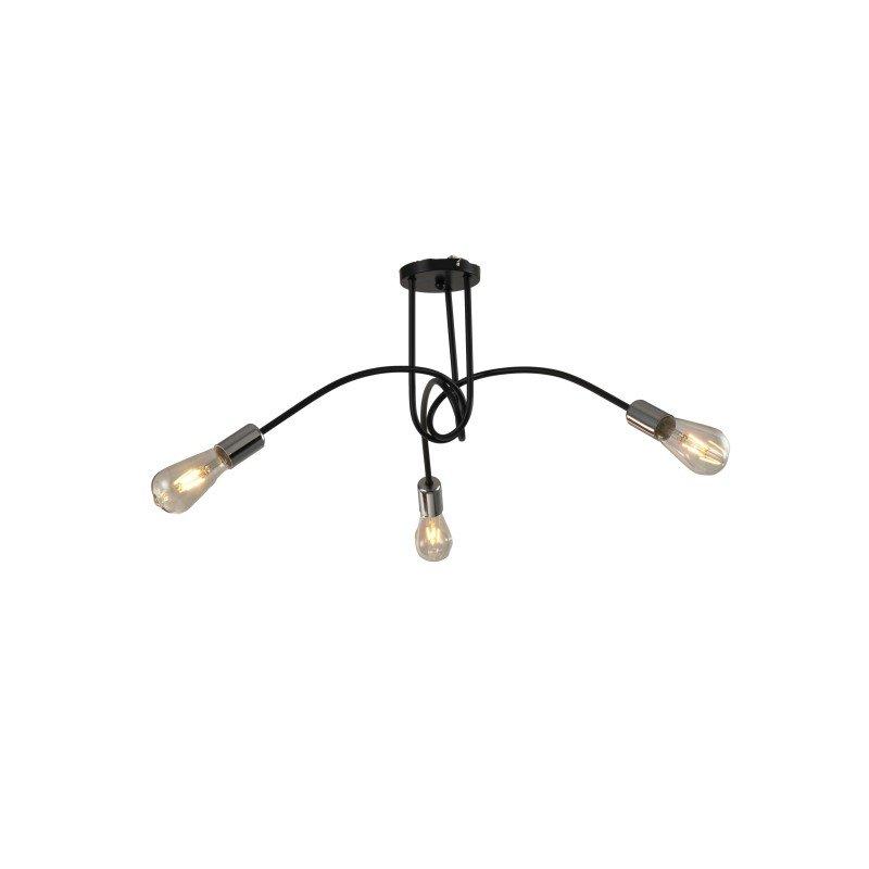 CHARLY - APLIQUE 3 LUCES E27 NEGRO CABEZAL ORO SATINADO