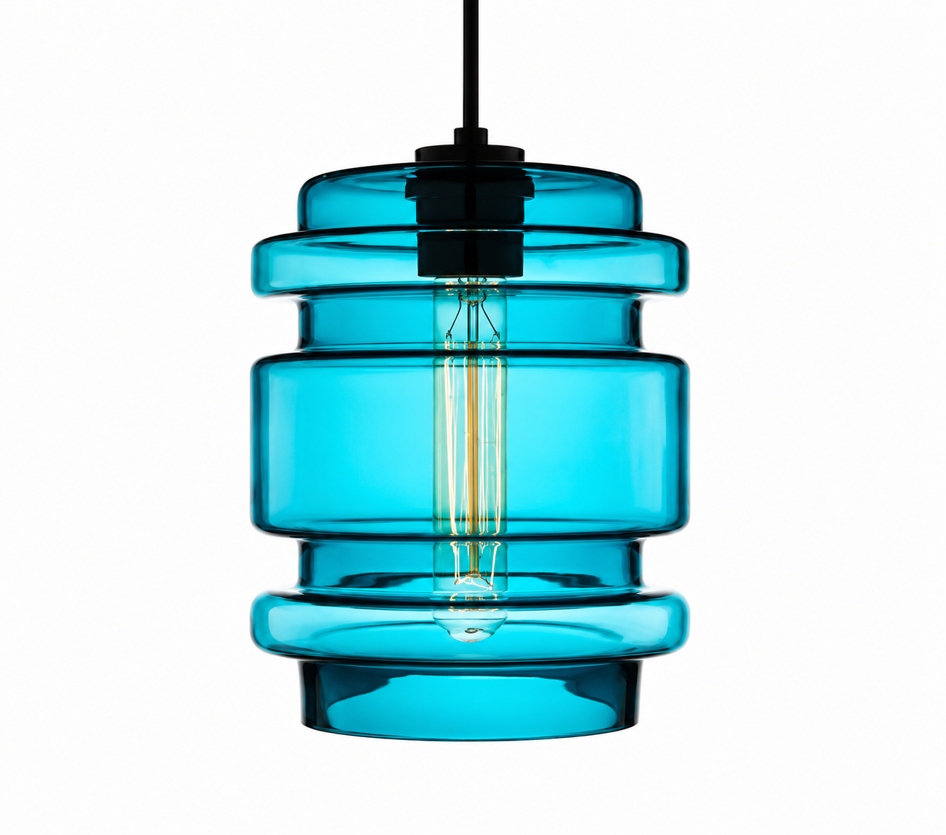 SCREW - COLGANTE 1 LUZ E27 CRISTAL TURQUESA