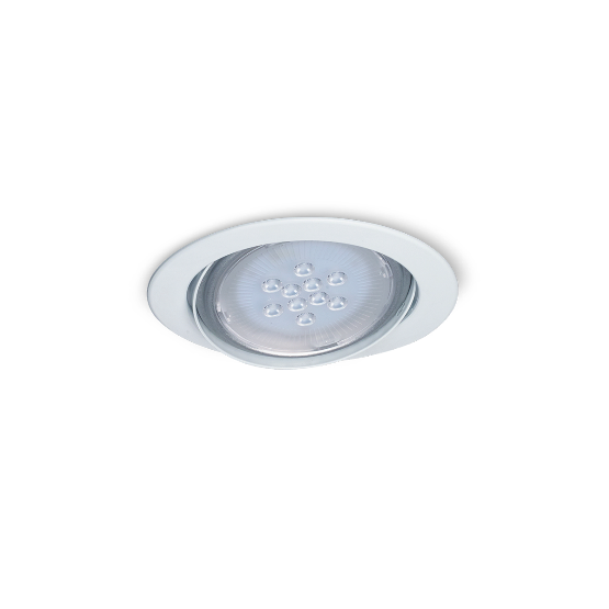 SPOT MOVIL POLICARBONATO, Ø16 CM REDONDO P/AR111 - BLANCO (7170-01)