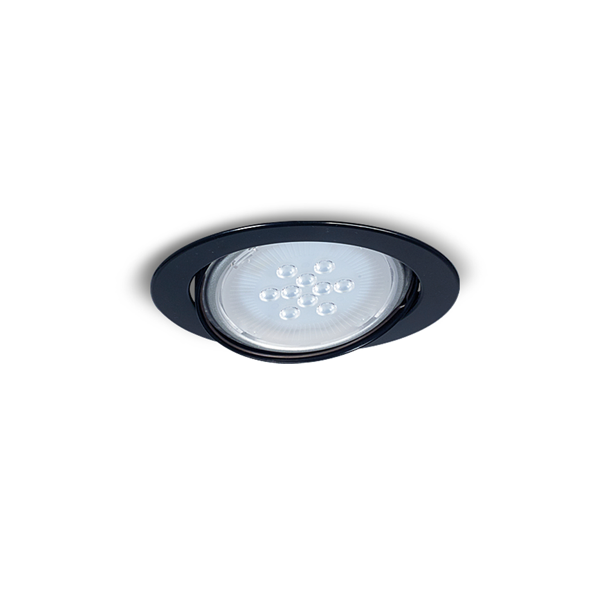 SPOT MOVIL POLICARBONATO, Ø16 CM REDONDO P/AR111 - NEGRO (7170-02)