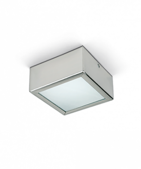 PLAFON EXTRACHATO 1 LUZ CUADRADO 10X10 M (ACERO)