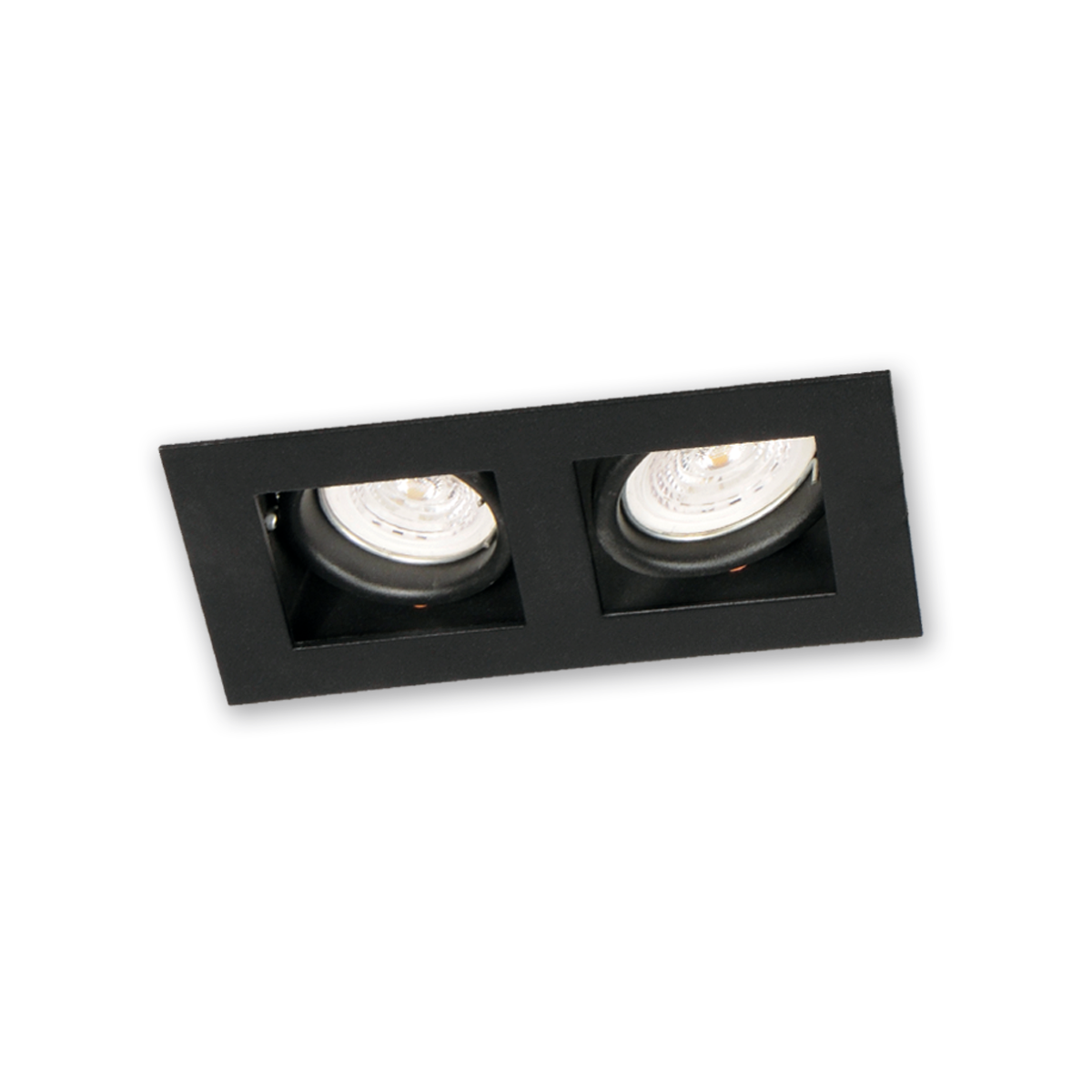SPOT NEGRO EMBUTIR RECTANGULAR 2 LUCES P/ AR 111 (G6370-02)