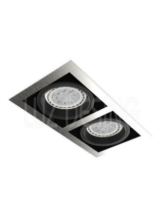 SPOT 2 LUCES EMBUTIR GU10 AR111 - ACERO (G6375-13)