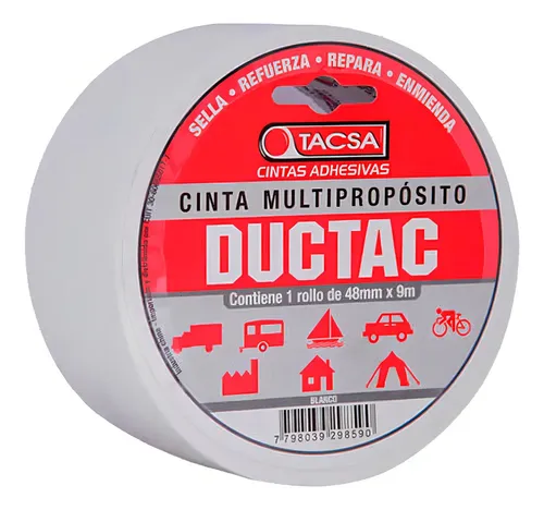 CINTA DUCTAC 48MM X 9M X 0,21 MM - BLANCO