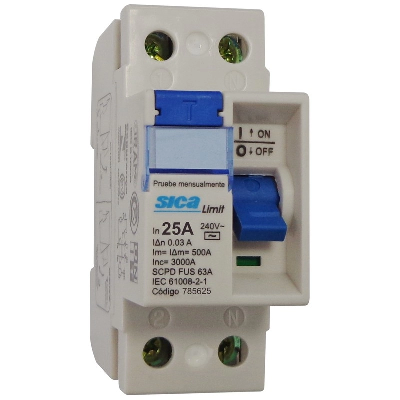 INTERRUPTOR DIFERENCIAL BIPOLAR 25AMP, 30MA AC / SICA