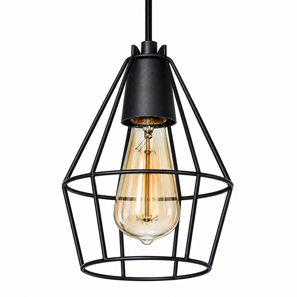 COLG JAULA DIAMANTE MINI 1LUZ COLOR OXIDADO (6541-19)